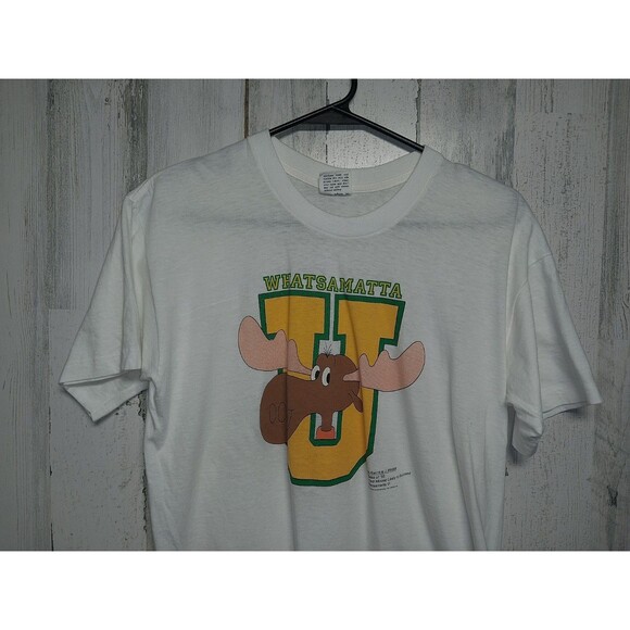 Vintage Stanley Desantis Bullwinkle Whatsamatta U shirt 80s Large - Picture 3 of 7